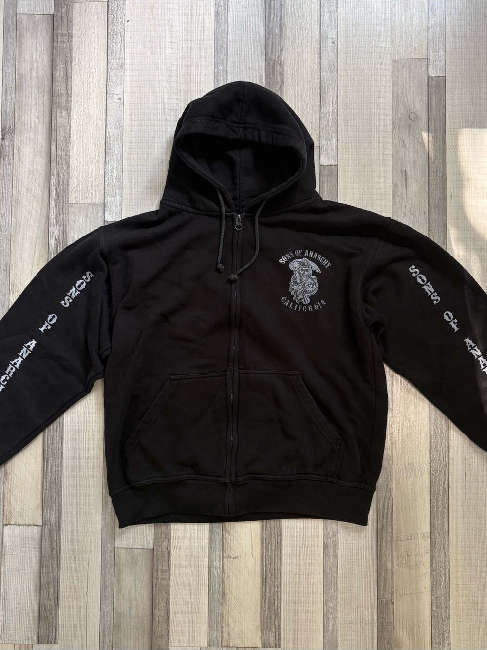 Sons of Anarchy Black Zip-Front Hoodie Jacket